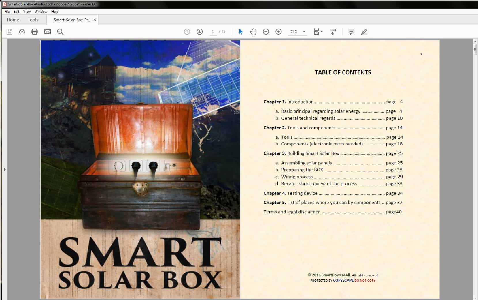Smart Solar Box Table of Contents