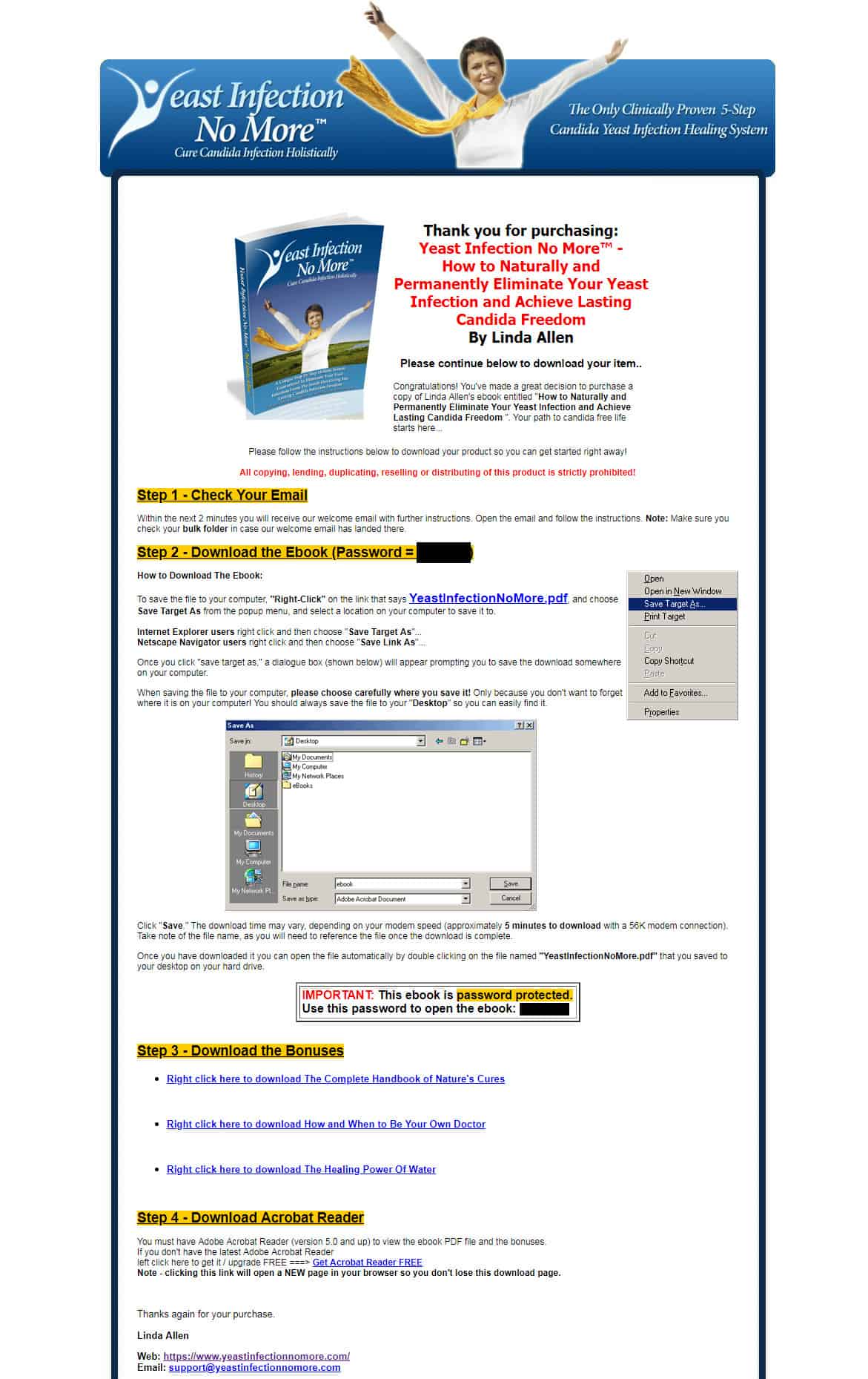 Yeast Infection No More Download Page