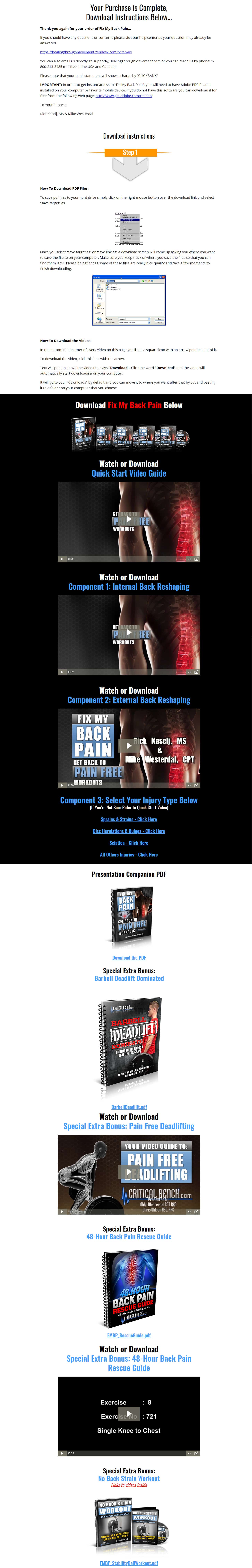 Fix My Back Pain Download Page