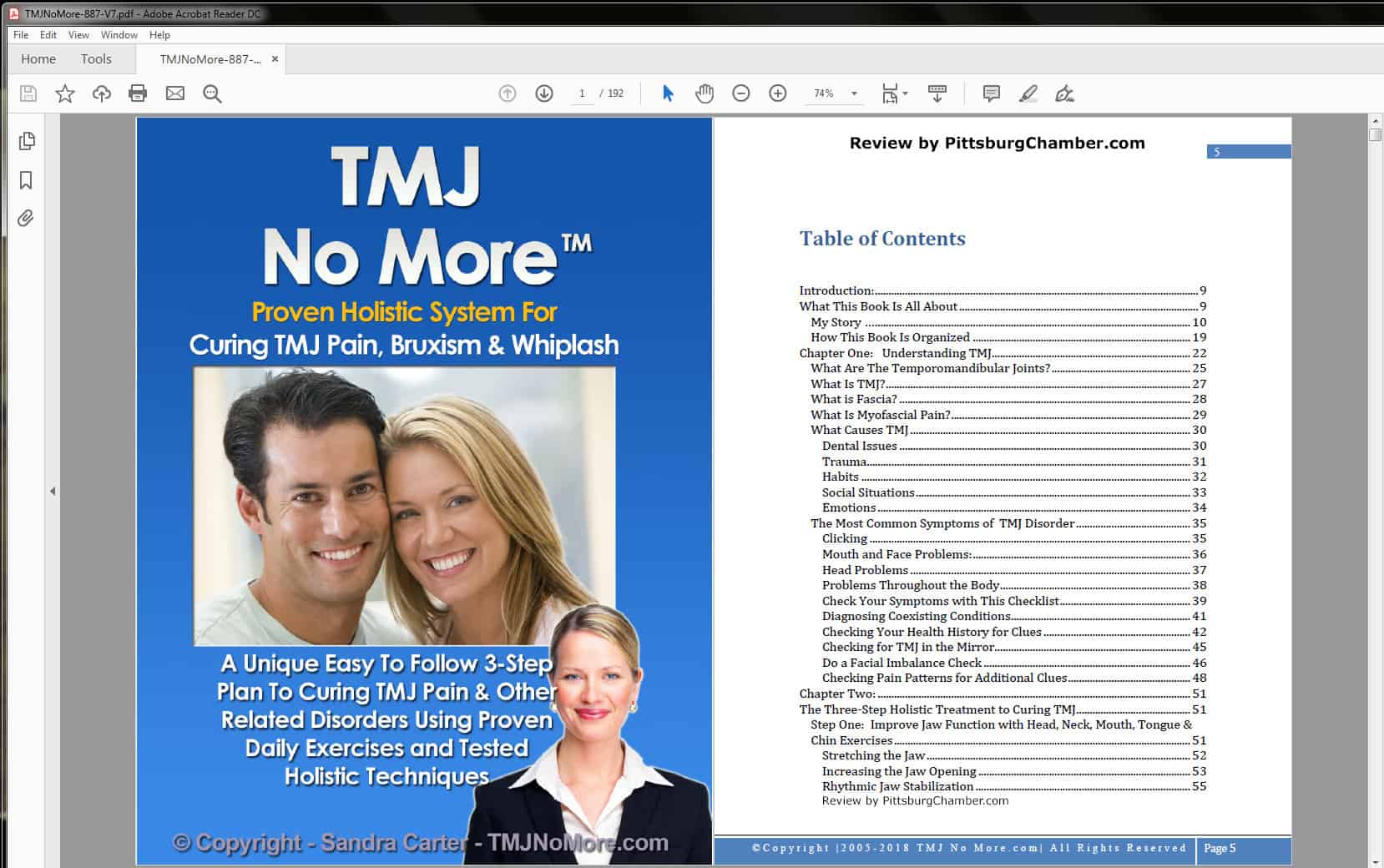 TMJ No More Table of Contents